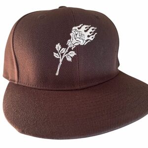 Civil Regime Flaming Rose Fitted Hat • Brown & Cream Streetwear Staple - 7 1/8